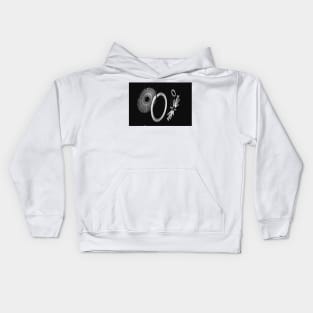 Abstract art with cool lights black white Kids Hoodie